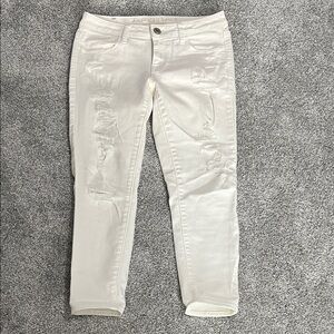 American Eagle Outfitters Women's White Jegging Crops